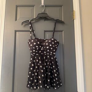 Beach House Black and White tankini swimsuit top